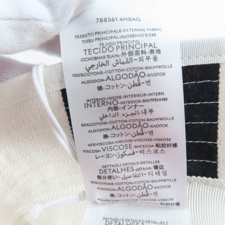未使用品☆GUCCI グッチ 788561 コットン100％ ウェブライン ロゴ バケット ハット ホワイト系 S 保存袋付 イタリア製 正規品 レディース