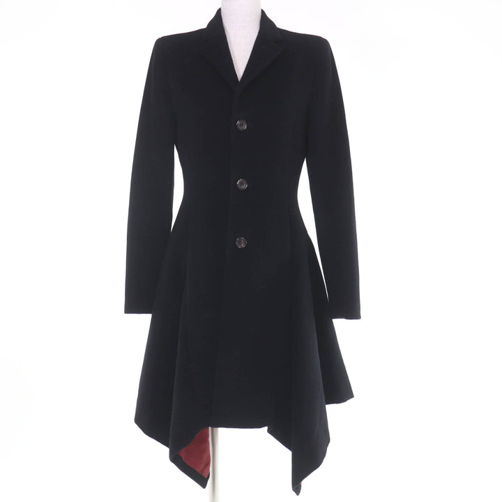 美品☆Jean Paul Gaultier FEMME ジャンポールゴルチエファム アンゴラ ウール 裾デザイン コート ブラック 40 日本製 正規品 レディース