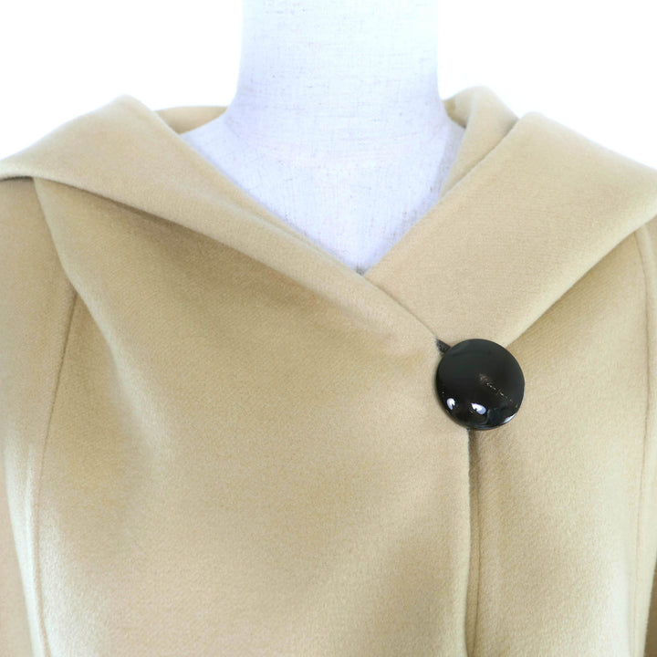 極美品★HERMES エルメス 25AW 5H0193DP カシミヤ100％ 2011プレタポルテ復刻 フード付 ポンチョジャケット 38 ハンガー付 正規品