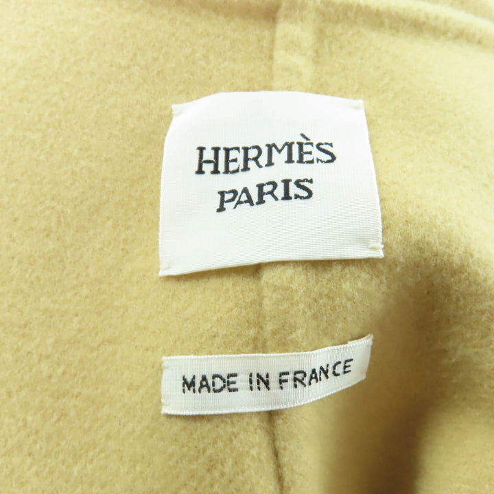 極美品★HERMES エルメス 25AW 5H0193DP カシミヤ100％ 2011プレタポルテ復刻 フード付 ポンチョジャケット 38 ハンガー付 正規品