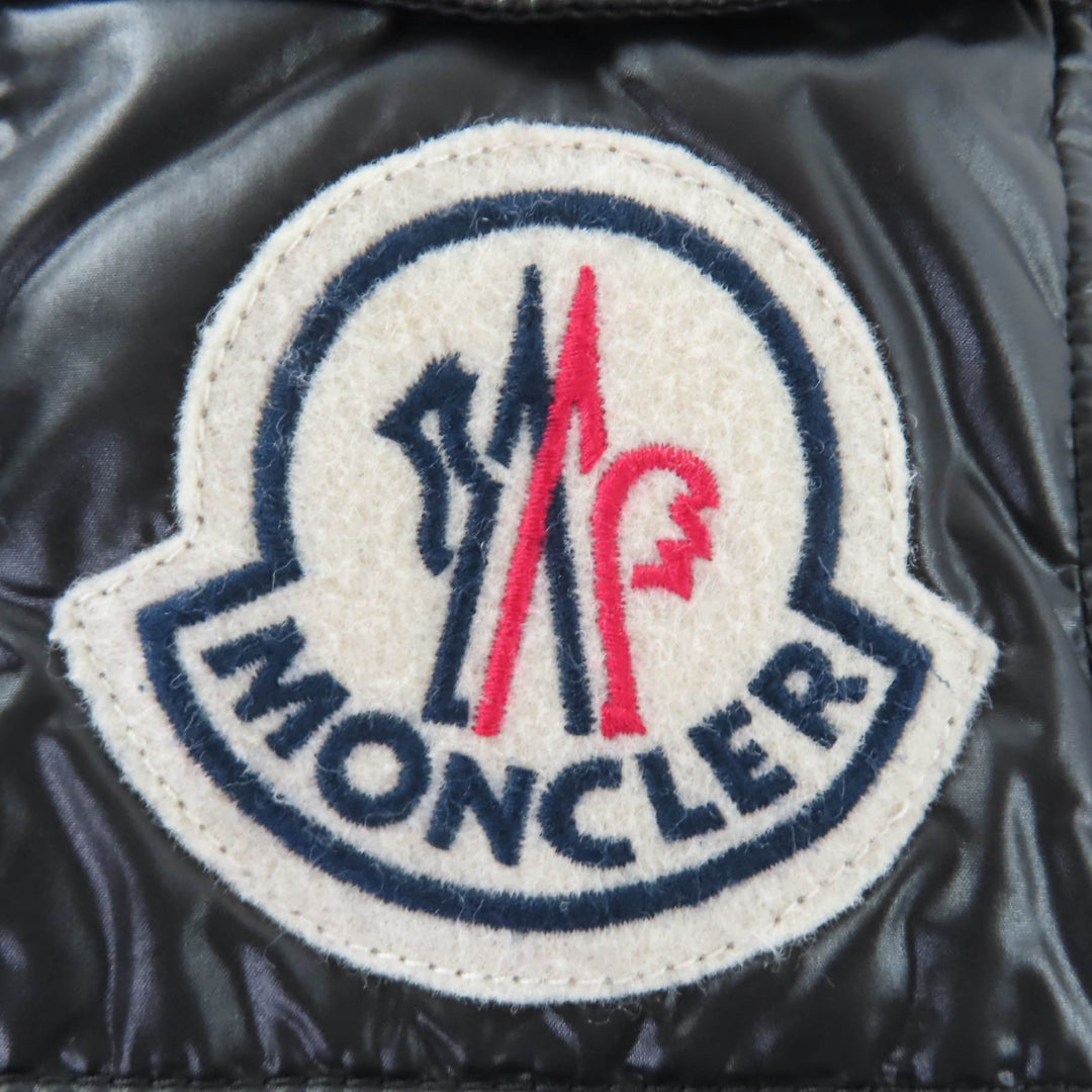美品☆MONCLER モンクレール BADIA SPECIAL ロゴワッペン・フード付 ダウンジャケット ブラック 0 ブルガリア製 国内正規品 レディース