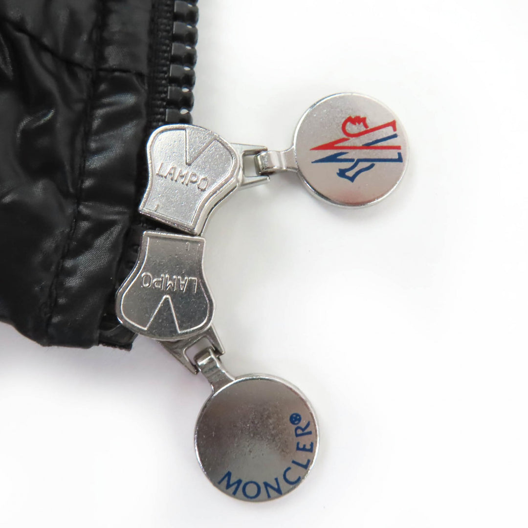美品☆MONCLER モンクレール BADIA SPECIAL ロゴワッペン・フード付 ダウンジャケット ブラック 0 ブルガリア製 国内正規品 レディース