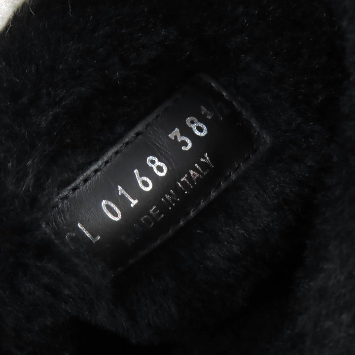 美品△LOUIS VUITTON ルイヴィトン スノーボール・ライン モノグラム ムートンブーツ ロングブーツ ブラック 38.5 伊製 レディース