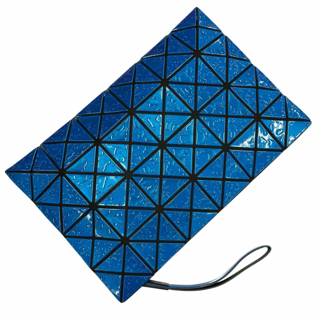 極美品◇BAOBAO ISSEY MIYAKE バオバオ イッセイミヤケ 三角形ピース 水滴モチーフ クラッチバッグ セカンドバッグ 青 日本製 レディース