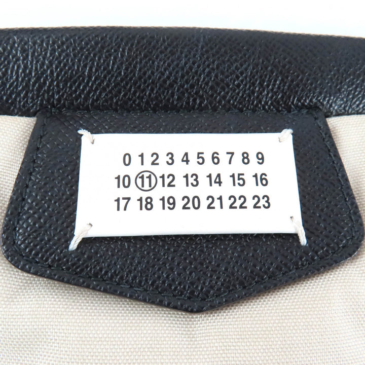 美品★Maison Margiela 11 メゾンマルジェラ11 SB2WG0008 レザー使い グラムスラム スポーツ フラット ショルダーバッグ ライトベージュ