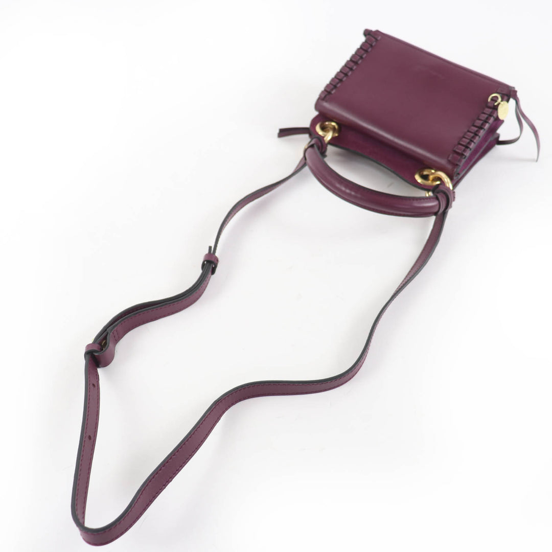 極美品☆SEE BY CHLOE シーバイクロエ TILDA スムースレザー スエードコンビ 2WAY ハンドバッグ ショルダーバッグ パープル レディース