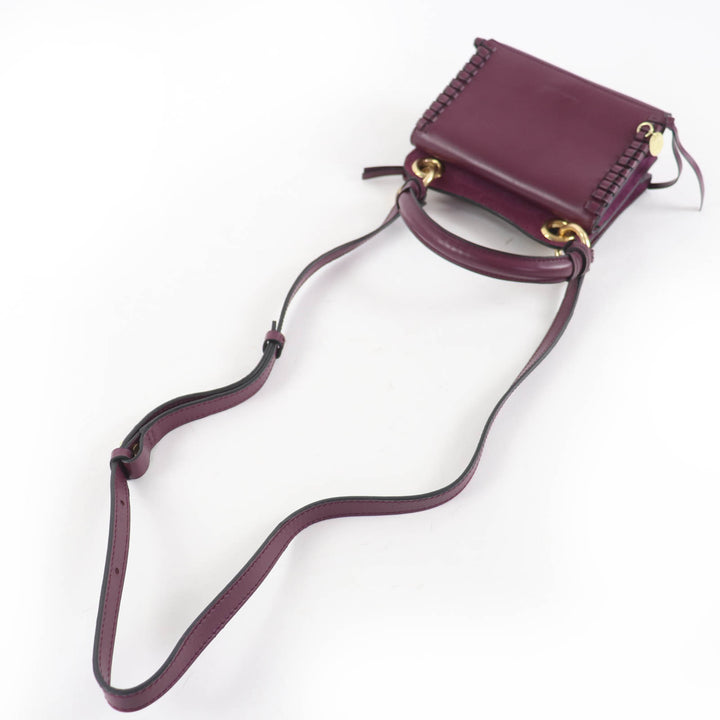 極美品☆SEE BY CHLOE シーバイクロエ TILDA スムースレザー スエードコンビ 2WAY ハンドバッグ ショルダーバッグ パープル レディース