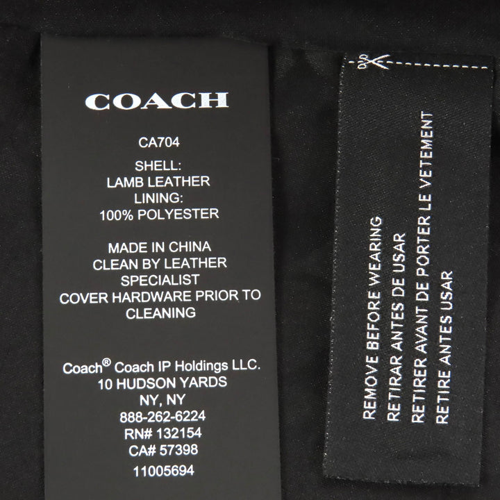 未使用品△COACH コーチ CA704 裏地シグネチャー柄 ブライトサドル ジップアップ ラムレザージャケット ブラウン S 正規品 レディース