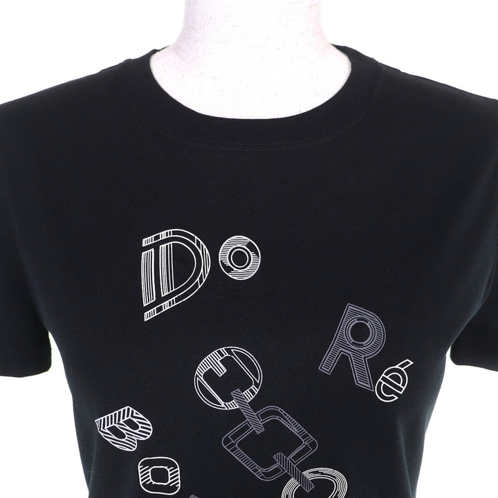 極美品△HERMES エルメス 23AW 3H4611DR Do RE BOUCLES ド レ ブックル コットン100％ クルーネック 半袖Ｔシャツ ブラック 36 正規品