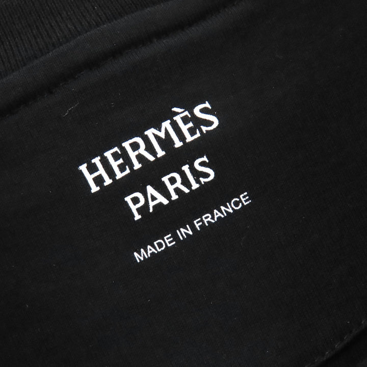 極美品△HERMES エルメス 23AW 3H4611DR Do RE BOUCLES ド レ ブックル コットン100％ クルーネック 半袖Ｔシャツ ブラック 36 正規品