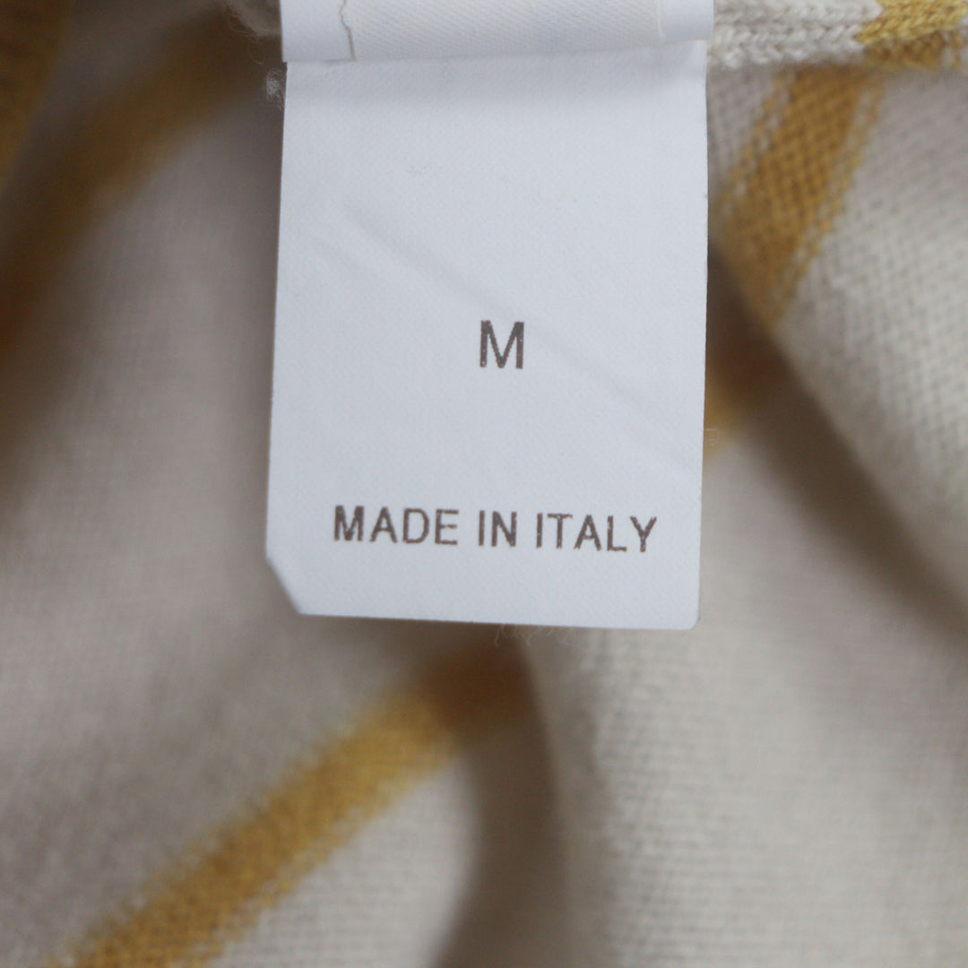 美品▼Brunello Cucinelli ブルネロクチネリ バージンウール カシミヤ シルク ボーダー柄 クルーネック プルオーバー ニットセーター M