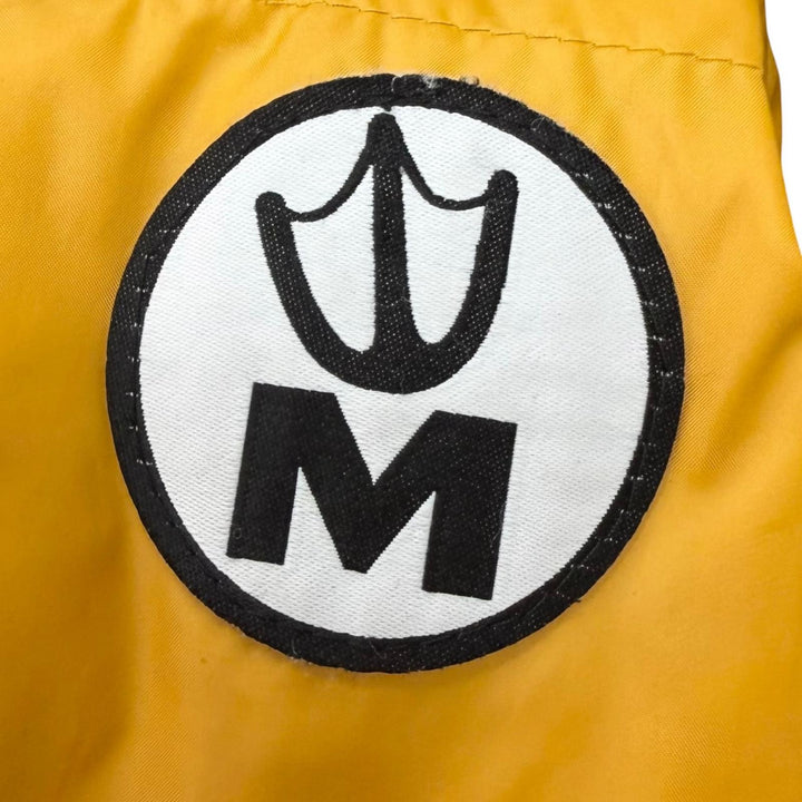 美品□MOONGOOSE ムーングース Street Spirit ダブルジップ フーデッド ダウンコート パテッドコート マスタード M 正規品 メンズ