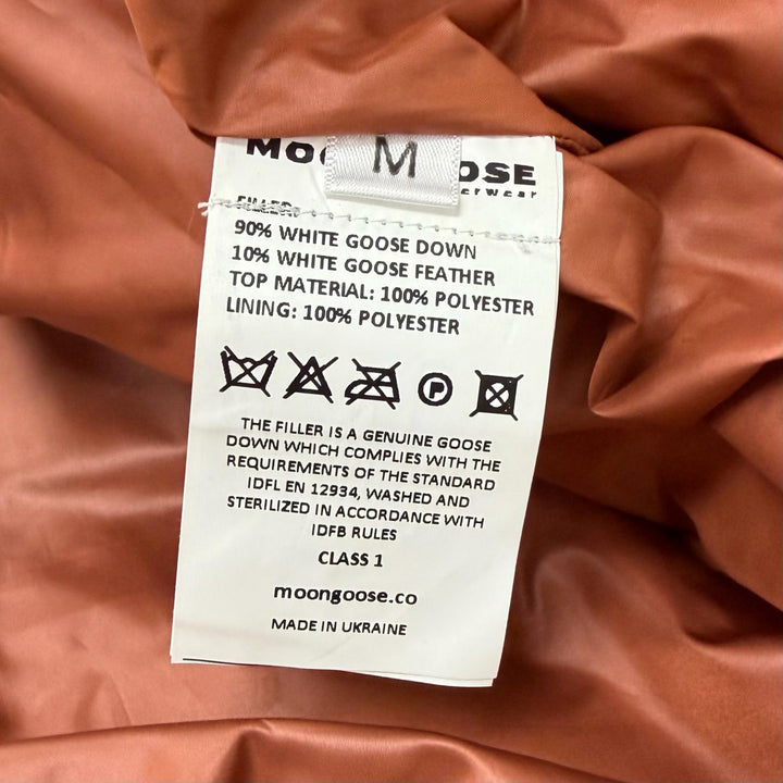 美品□MOONGOOSE ムーングース Street Spirit ダブルジップ フーデッド ダウンコート パテッドコート マスタード M 正規品 メンズ