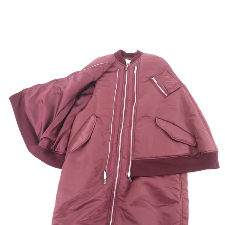 極美品★ノワール ケイ ニノミヤ コムデギャルソン 23AW 3L-C003 ZIP UP ケープボンバーコート ボルドー XS 日本製 正規品 レディース
