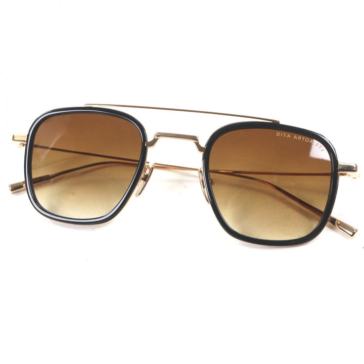 未使用品▼DITA ディータ DTS474 ARTOA 27.X ツーブリッジ サングラス ブラック ゴールド 47□26-145 デモレンズ メンズ 定価86900円