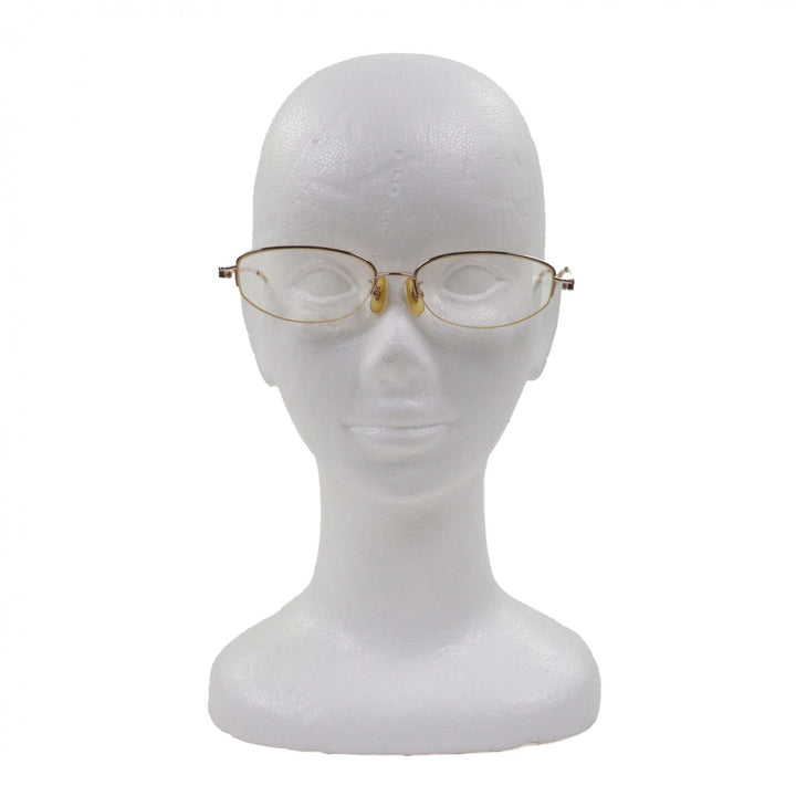 人気▼LOEWE ロエベ K18PG K14WG ハーフリム メガネ 眼鏡 アイウェア ゴールド クリアピンク 54□16 135 度入 日本製 総重量24.5g メンズ