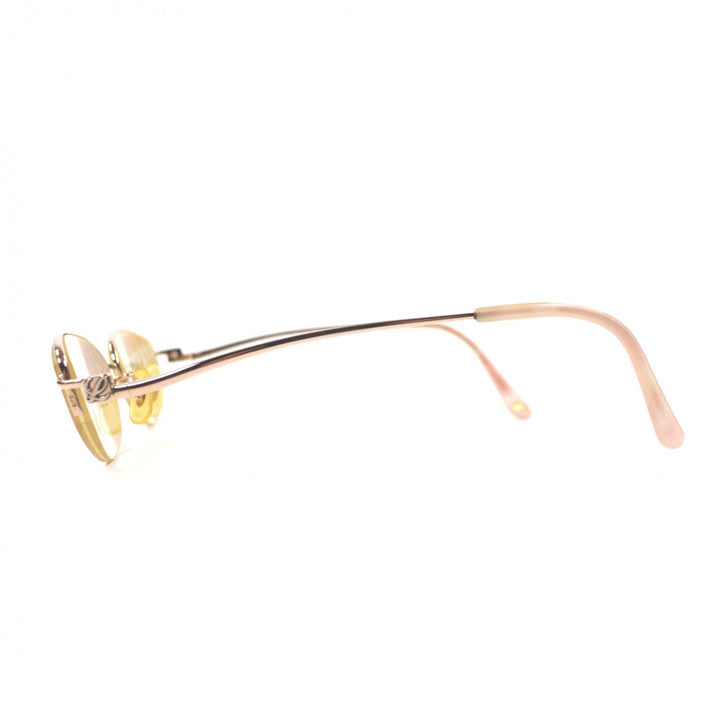 人気▼LOEWE ロエベ K18PG K14WG ハーフリム メガネ 眼鏡 アイウェア ゴールド クリアピンク 54□16 135 度入 日本製 総重量24.5g メンズ