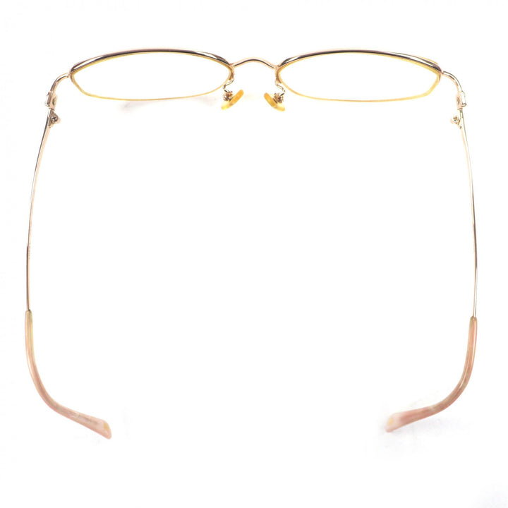人気▼LOEWE ロエベ K18PG K14WG ハーフリム メガネ 眼鏡 アイウェア ゴールド クリアピンク 54□16 135 度入 日本製 総重量24.5g メンズ