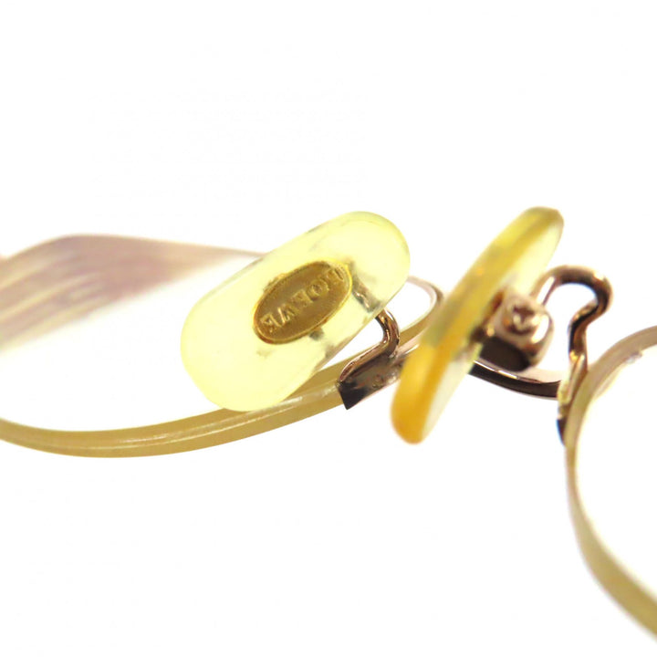 人気▼LOEWE ロエベ K18PG K14WG ハーフリム メガネ 眼鏡 アイウェア ゴールド クリアピンク 54□16 135 度入 日本製 総重量24.5g メンズ