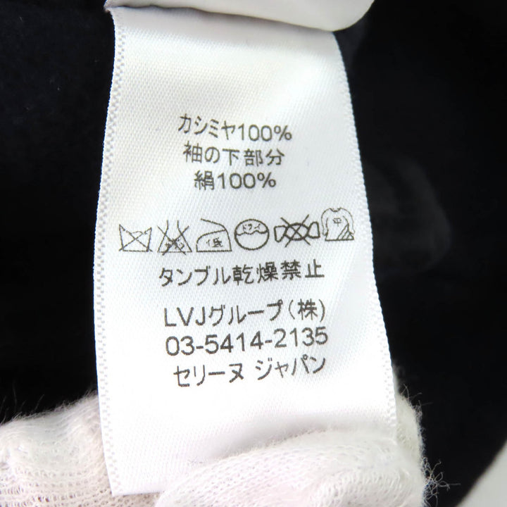 極美品★CELINE セリーヌ 2 5L19/4146 カシミヤ100％ ロゴボタン付 シングル ジャケット ネイビー 36 イタリア製 正規品 レディース