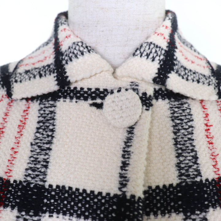 極美品☆Christian Dior クリスチャンディオール 22AW 224V13AM706 チェック柄 半袖 ツイード ジャケット アイボリー系 38 伊製 正規品