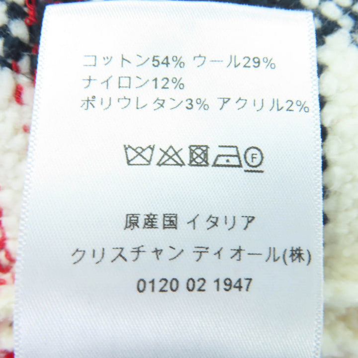 極美品☆Christian Dior クリスチャンディオール 22AW 224V13AM706 チェック柄 半袖 ツイード ジャケット アイボリー系 38 伊製 正規品