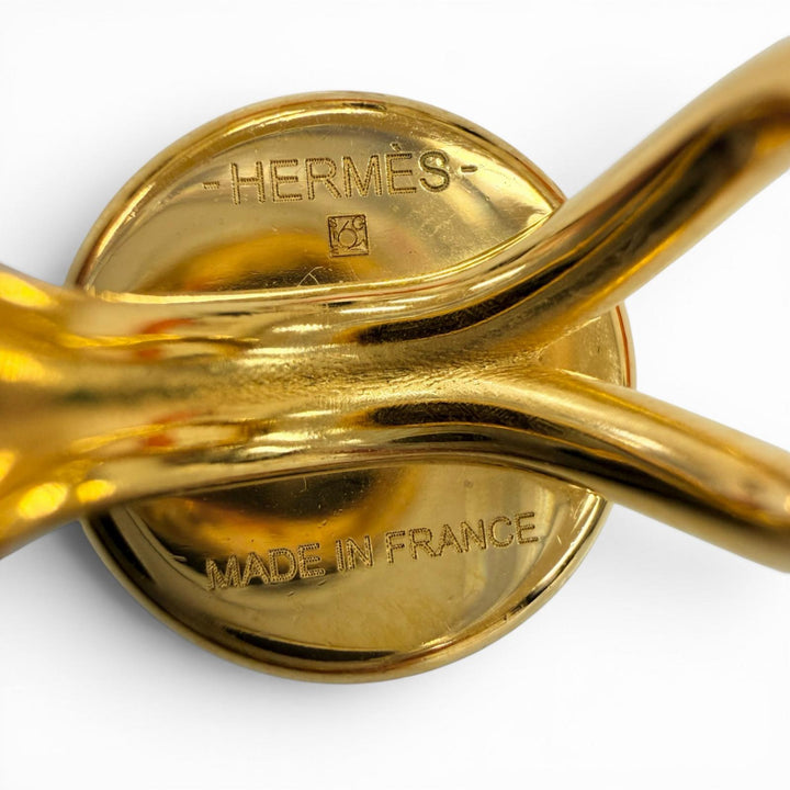 極美品☆HERMES エルメス エリタージュ エケストル PM リザード イヤーカフ イヤリング ゴールド フランス製 レディース 箱・保存袋付き
