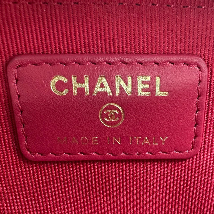 極美品▲CHANEL シャネル ラムスキン Leather コインパース ミニウォレット ランダム番 ココマーク コインケース ブラック ゴールド 伊製