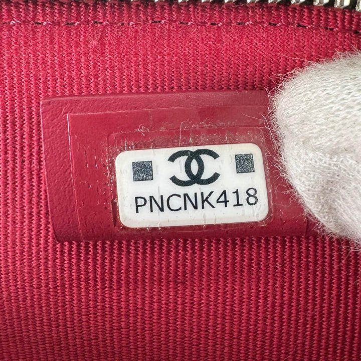 極美品▲CHANEL シャネル ラムスキン Leather コインパース ミニウォレット ランダム番 ココマーク コインケース ブラック ゴールド 伊製