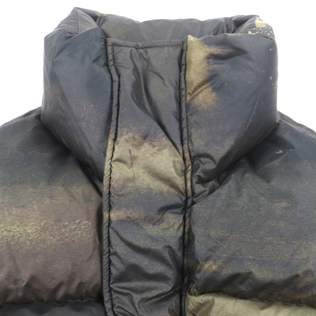 未使用品▼FENG CHEN WANG フェン チェン ワン 24AW FUF18JK16 FCW BROWN PRINTED DOWN JACKET WZIPUP ダウンジャケット カーキ S メンズ