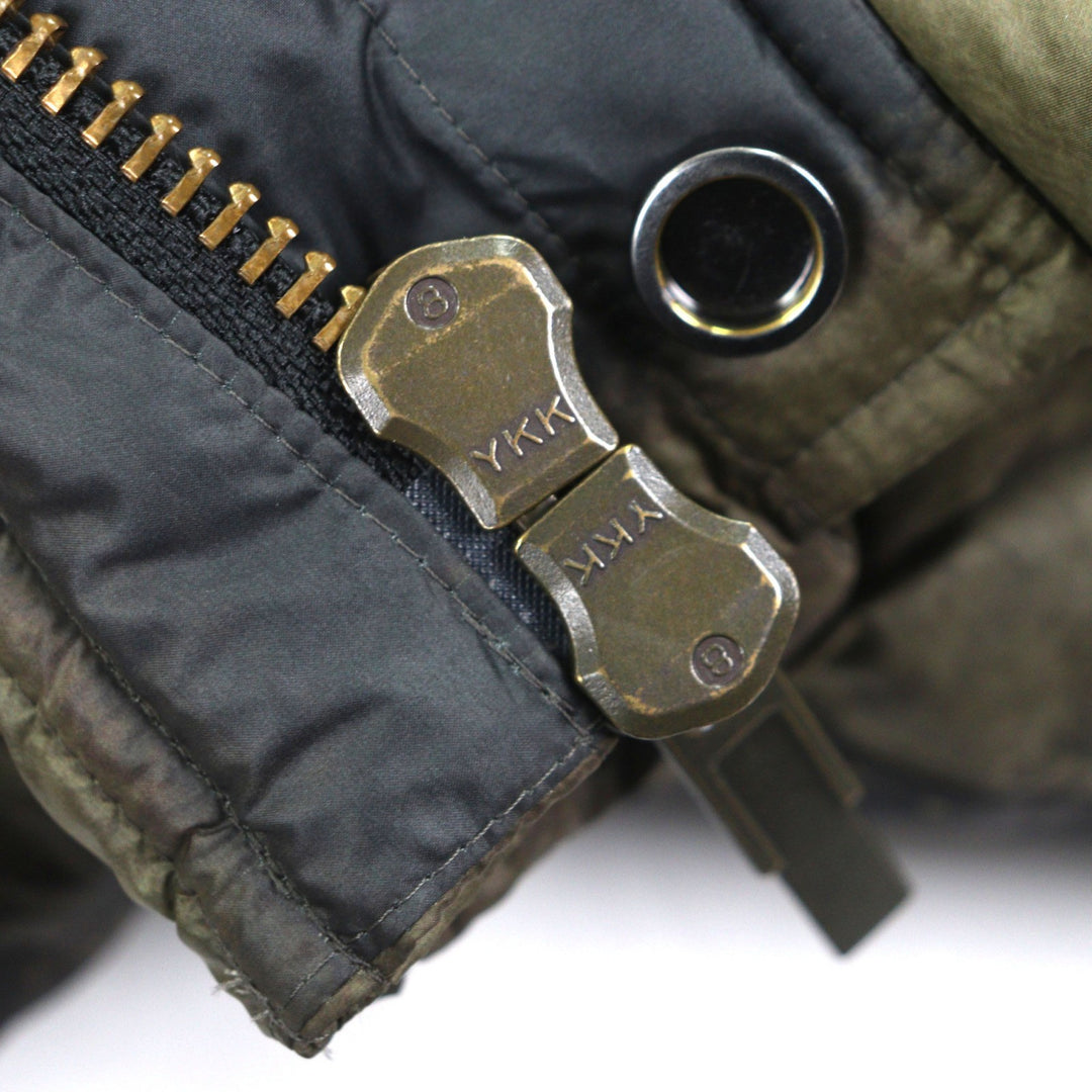 未使用品▼FENG CHEN WANG フェン チェン ワン 24AW FUF18JK16 FCW BROWN PRINTED DOWN JACKET WZIPUP ダウンジャケット カーキ S メンズ