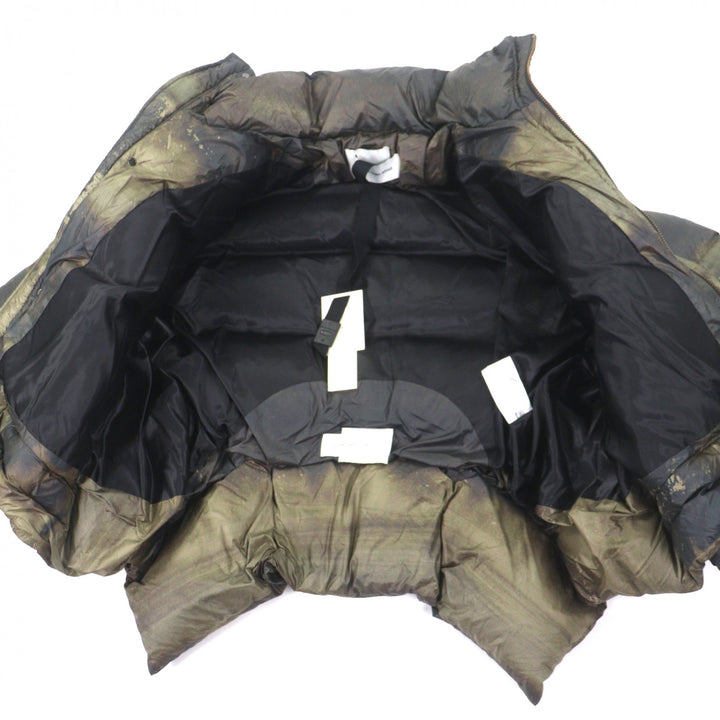 未使用品▼FENG CHEN WANG フェン チェン ワン 24AW FUF18JK16 FCW BROWN PRINTED DOWN JACKET WZIPUP ダウンジャケット カーキ S メンズ