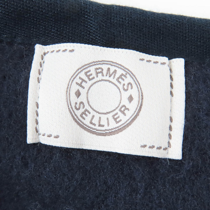 未使用品☆HERMES エルメス ウール カシミヤ チェック柄 レザー使い 大判 ケープコート ポンチョ マルチ フランス製 正規品 レディース