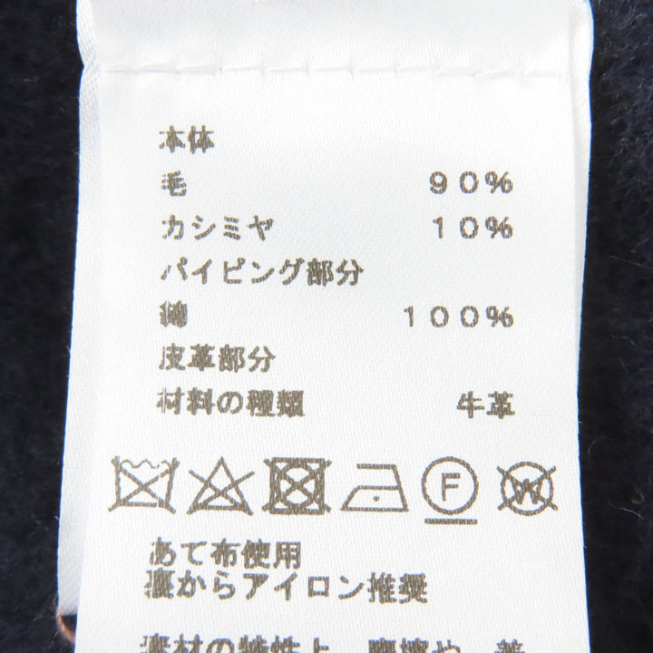 未使用品☆HERMES エルメス ウール カシミヤ チェック柄 レザー使い 大判 ケープコート ポンチョ マルチ フランス製 正規品 レディース