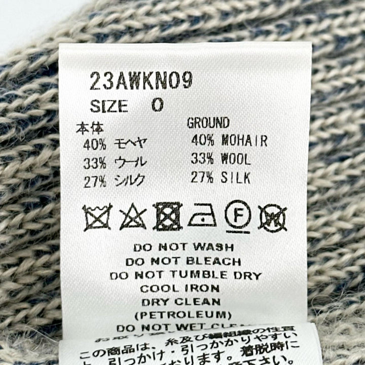 極美品▲SUGARHILL シュガーヒル 23AW 23AWKN09 PLATING KNIT BALACLAVA ニットキャップ アイボリー ネイビー 0 日本製 正規品 メンズ