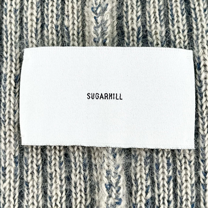 極美品▲SUGARHILL シュガーヒル 23AW 23AWKN09 PLATING KNIT BALACLAVA ニットキャップ アイボリー ネイビー 0 日本製 正規品 メンズ