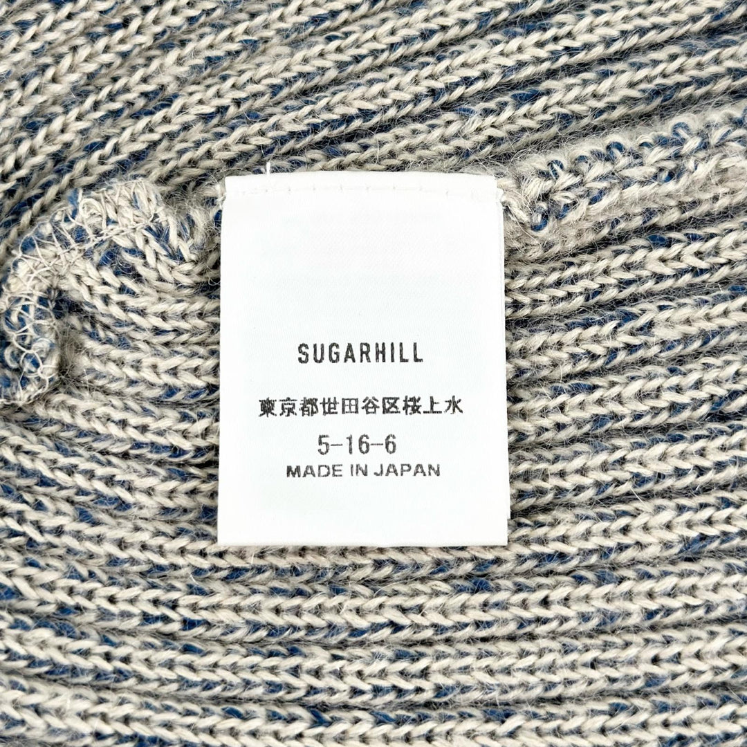 極美品▲SUGARHILL シュガーヒル 23AW 23AWKN09 PLATING KNIT BALACLAVA ニットキャップ アイボリー ネイビー 0 日本製 正規品 メンズ