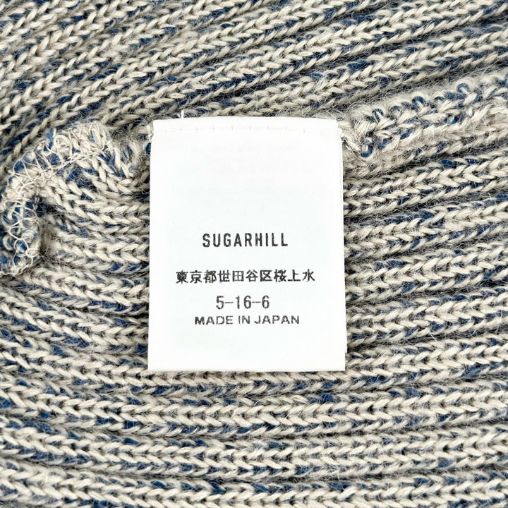 極美品▲SUGARHILL シュガーヒル 23AW 23AWKN09 PLATING KNIT BALACLAVA ニットキャップ アイボリー ネイビー 0 日本製 正規品 メンズ