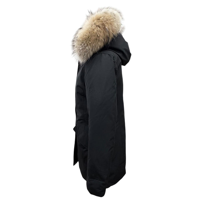 美品△WOOLRICH ウールリッチ WWCPS2762 ARCTIC PARKA アークティックパーカー ファー フード付き ダウンジャケット 黒 XS レディース