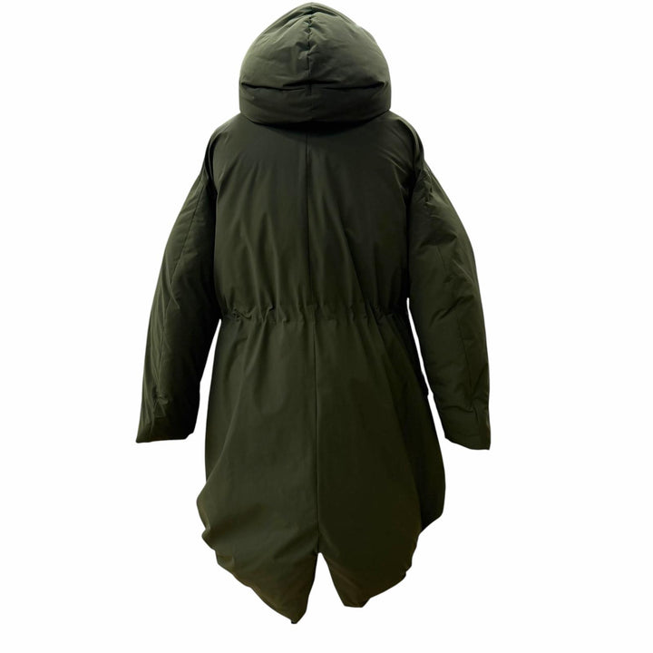 美品▼OAMC オーエーエムシー OAMT442301 INFLATE PARKA ロゴワッペン付き フーデッド WZIPUP ダウンコート カーキ M 正規品 メンズ