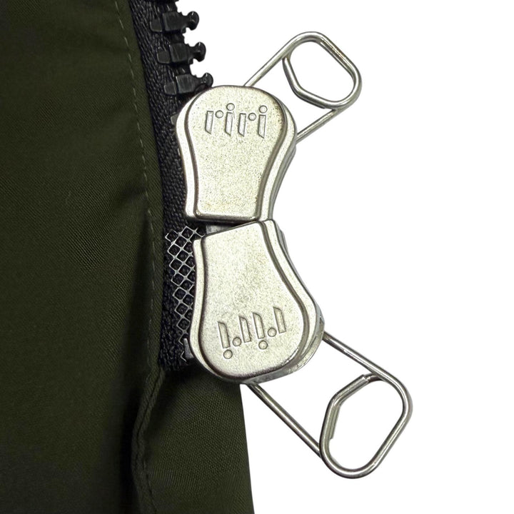 美品▼OAMC オーエーエムシー OAMT442301 INFLATE PARKA ロゴワッペン付き フーデッド WZIPUP ダウンコート カーキ M 正規品 メンズ