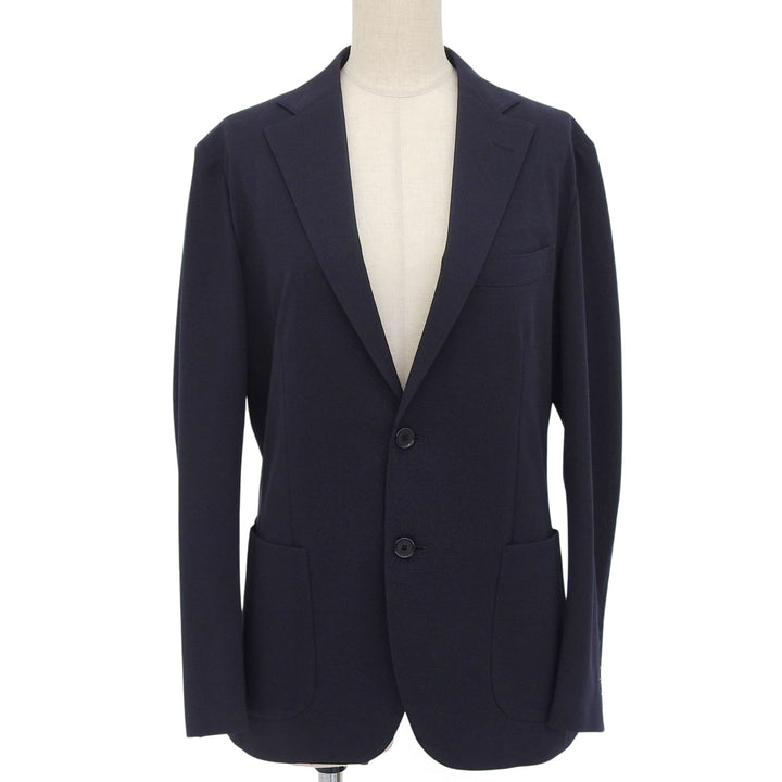 極美品▲MACKINTOSH LONDON マッキントッシュ ロンドン 薄手 ロゴボタン付 テーラードジャケット ネイビー 36 正規品 レディース
