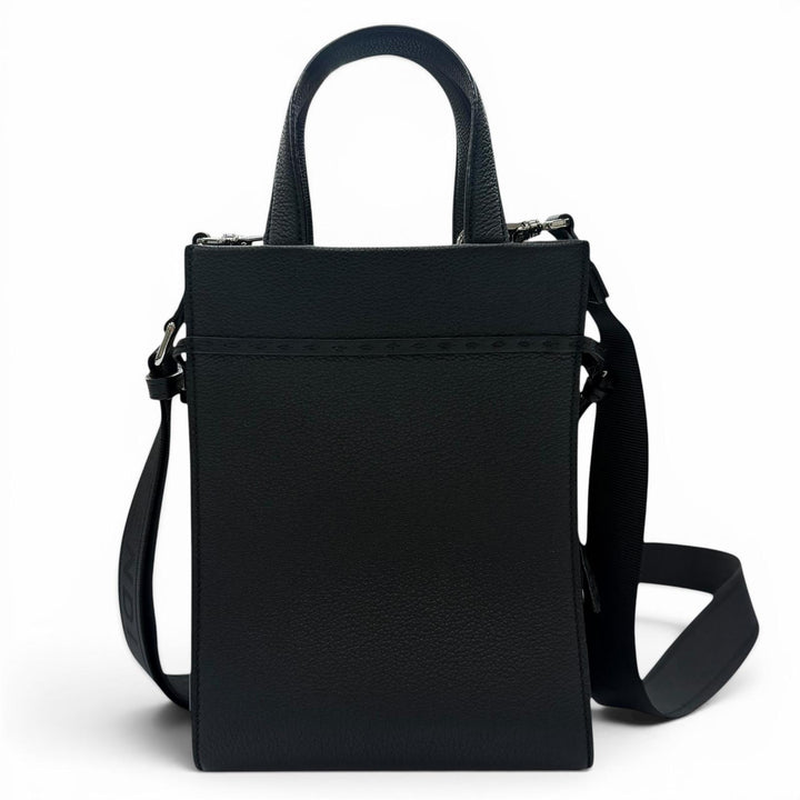 極美品▼FENDI フェンディ 7VA584 レザー ゴートゥショッパー スモール 2WAY ハンドバッグ ショルダーバッグ ブラック 伊製 レディース