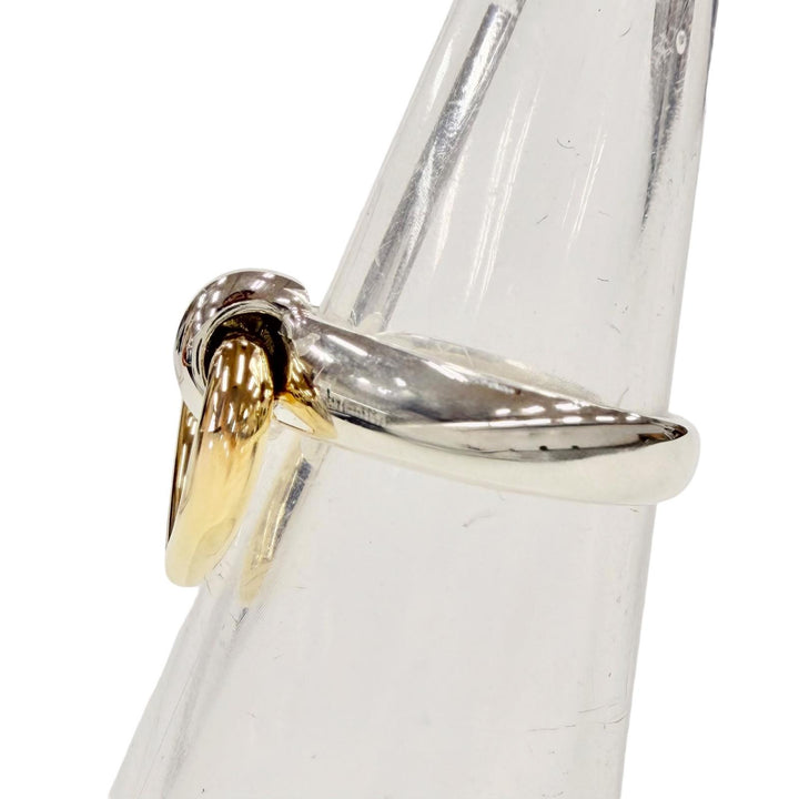 極美品◇HERMES エルメス ハートノック リング 925 750 コンビ 指輪 シルバー ゴールド 50 JP10号 重量4.7g レディース 箱・ケース付き