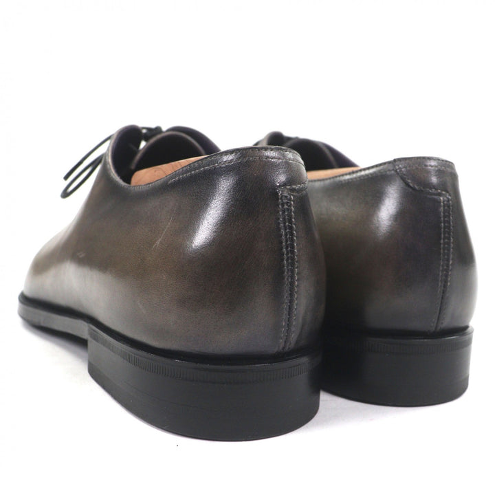 極美品▼Berluti ベルルッティ アレッサンドロ タトゥー 馬 午 プレーントゥ レースアップ レザーシューズ グレー 5.5 (24-24.5) メンズ