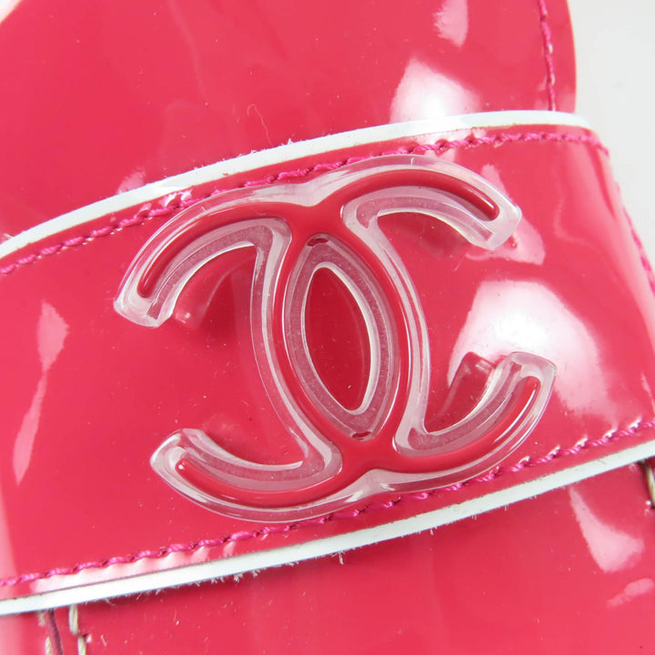 未使用品☆CHANEL シャネル G31420 ココマーク パテントレザー ローファー ピンク 36 箱・保存袋付き イタリア製 レディース