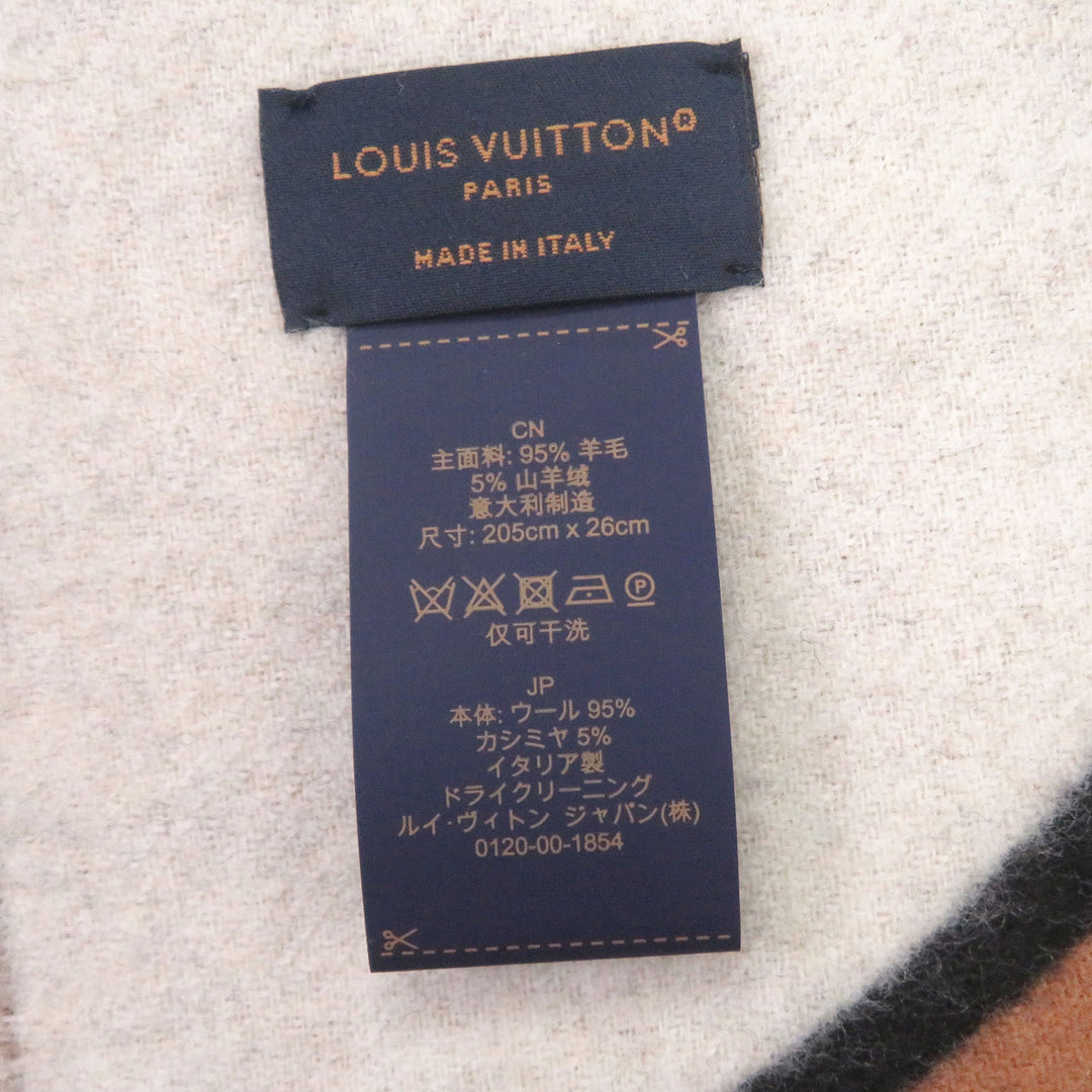 極美品□LOUIS VUITTON ルイヴィトン 2024年製 M90806 デュオインフィニティ ウール カシミヤ マフラー ノワール イタリア製 正規品