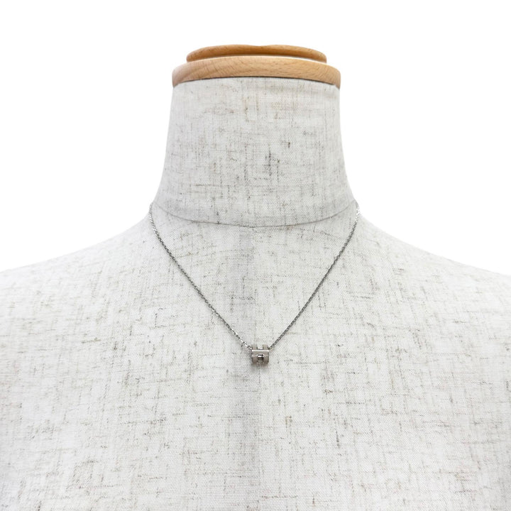 極美品△HERMES エルメス ミニポップH ミニポップアッシュ ペンダント ネックレス マロングラッセ シルバー金具 仏製 レディース 箱付き