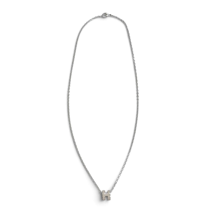 極美品△HERMES エルメス ミニポップH ミニポップアッシュ ペンダント ネックレス マロングラッセ シルバー金具 仏製 レディース 箱付き