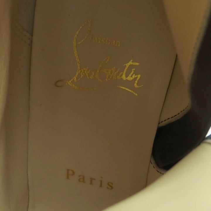 未使用品☆Christian Louboutin クリスチャンルブタン 3170961 BENICHOCHOTTE 110 パテントレザー ショートブーツ ブラック 36.5